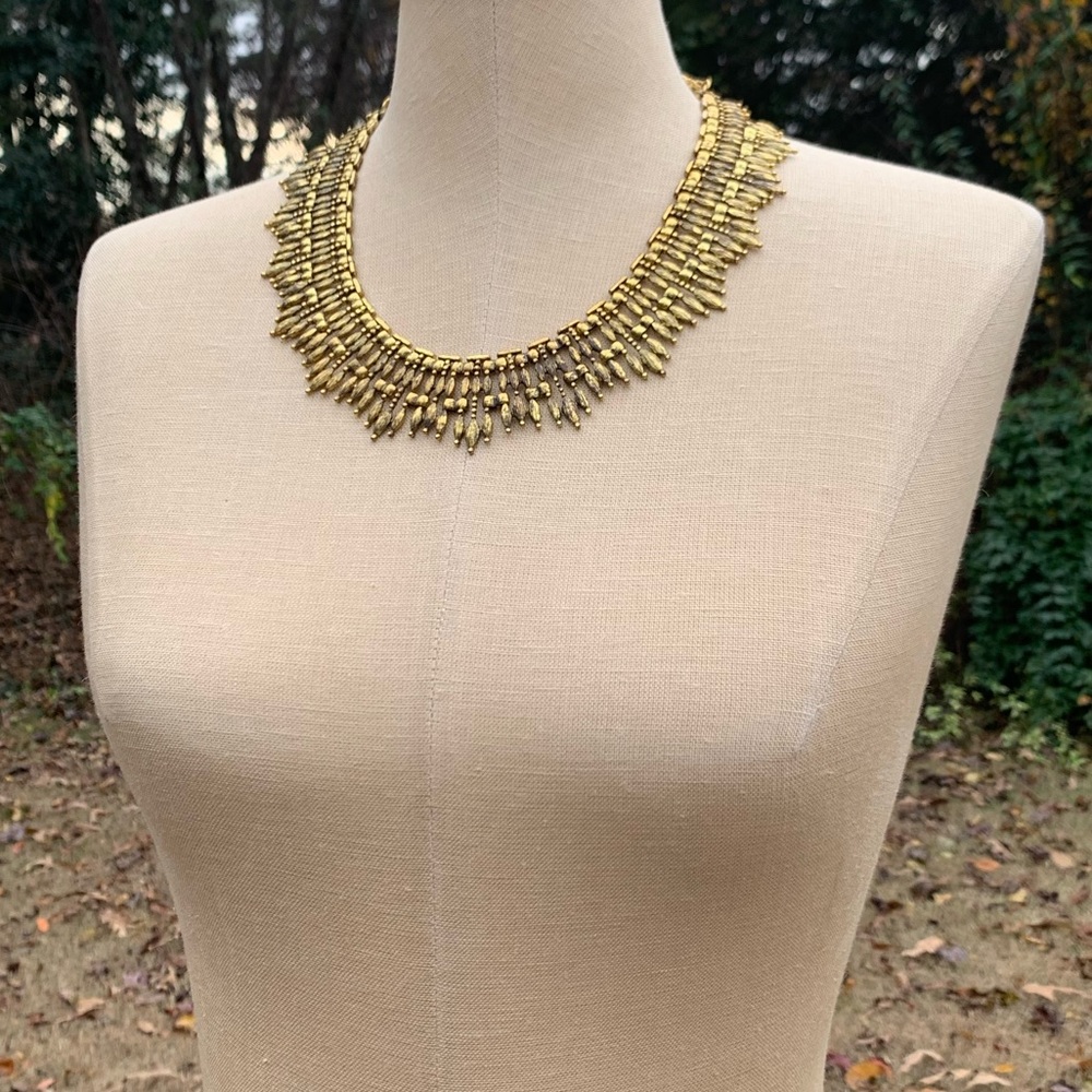 Metal Sunburst Collar Necklace - Picture 2 of 10